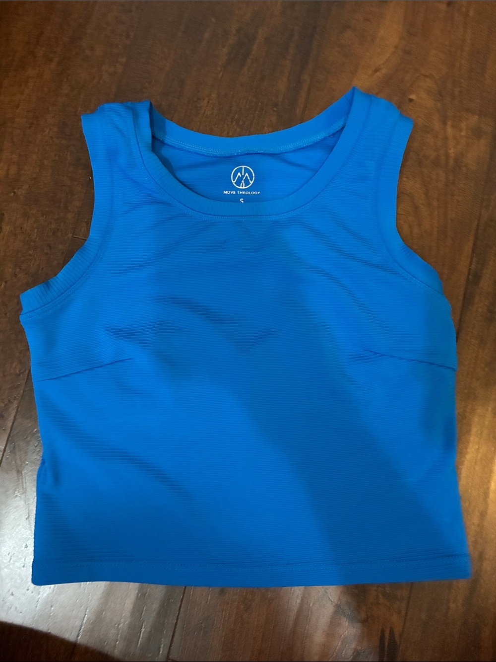 Move Theology Small Blue Women’s Sport Tank with Built in Bra